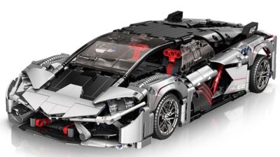 「迫力のランボルギーニ！電鍍シルバーのスポーツカーキット」